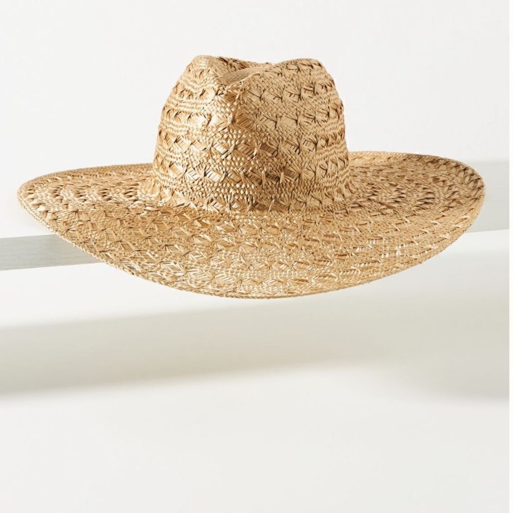 NWT Anthropologie Wyeth x Liza Straw Rancher Pattern Hat